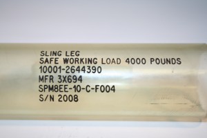 Hot stamp mark made with a concave brass die and black foil