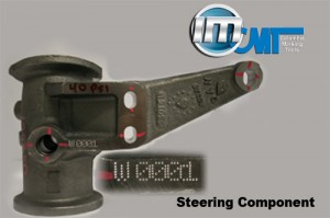Steering Component Marked With Dot-Peen